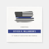 Gepersonaliseerde Politie Pensioen Viering Servet (Voorkant)