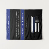 Gepersonaliseerde Politie Pensioen Viering Wandkleed (Voorkant (horizontaal))