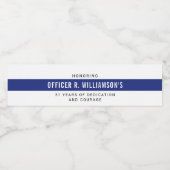 Gepersonaliseerde Politie Pensioen Viering Waterfles Etiket (Enkel label)