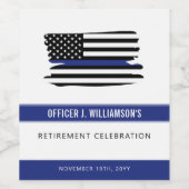 Gepersonaliseerde Politie Pensioen Viering Wijn Etiket (Enkel label)