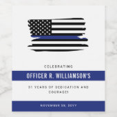 Gepersonaliseerde Politie Pensioen Viering Wijn Etiket (Enkel label)