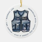 Gepersonaliseerde politie wetshandhaving pensioen keramisch ornament (Voorkant)