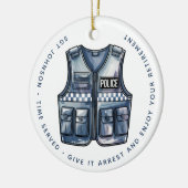 Gepersonaliseerde politie wetshandhaving pensioen keramisch ornament (Links)
