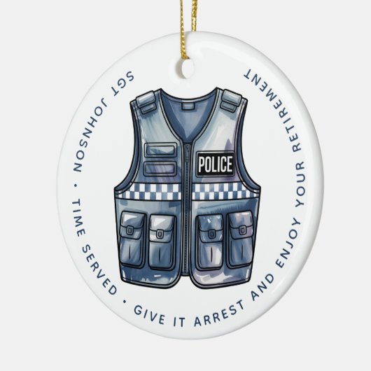 Gepersonaliseerde politie wetshandhaving pensioen keramisch ornament (Links)