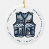 Gepersonaliseerde politie wetshandhaving pensioen keramisch ornament (Achterkant)