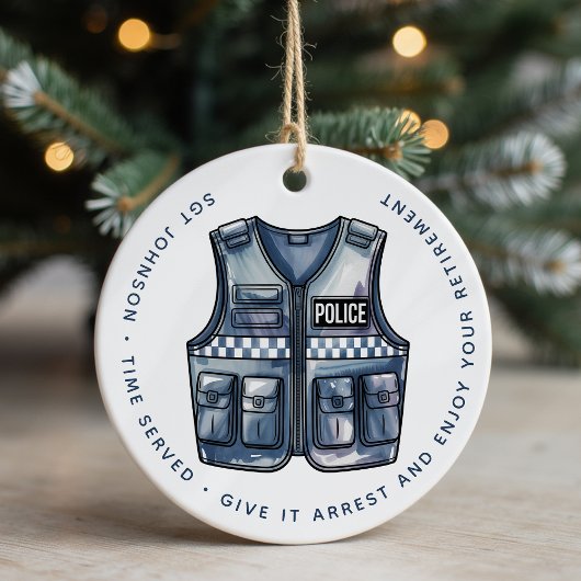 Gepersonaliseerde politie wetshandhaving pensioen keramisch ornament