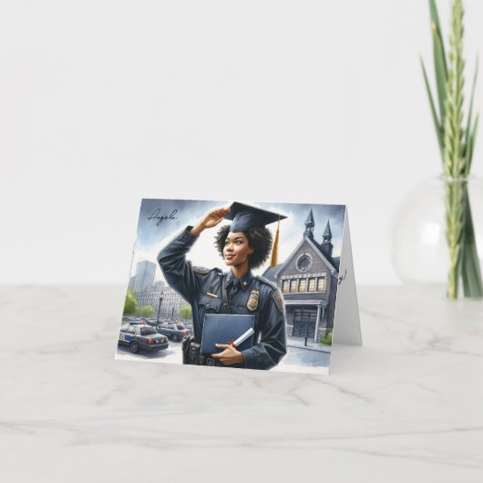 Gepersonaliseerde Politieacademie Afstuderen Kaart (Voorkant)