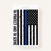 Gepersonaliseerde politieagent bidt Thin Blue Line Badge (Achterkant)