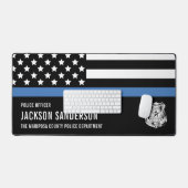 Gepersonaliseerde politieagent Department Blue Lin Bureaumat (Keyboard & Muis)