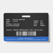 Gepersonaliseerde politieagent ID wetshandhaving Badge (Achterkant)