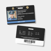 Gepersonaliseerde politieagent Rechtshandhaving ID Badge (Voor- en achterkant)