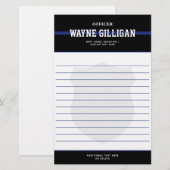 Gepersonaliseerde politieagent voor wetshandhaving briefpapier (Voorkant / Achterkant)