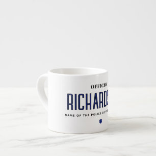 Gepersonaliseerde politieagent voor wetshandhaving espresso kop
