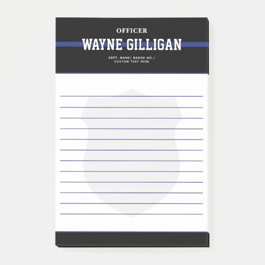 Gepersonaliseerde politieagent voor wetshandhaving post-it® notes (Voorkant)
