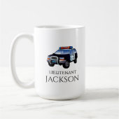 Gepersonaliseerde politieauto agent koffiemok (Links)