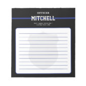 Gepersonaliseerde politiefunctionaris voor rechtsh notitieblok (Voorkant)