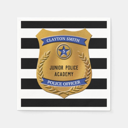 Gepersonaliseerde politieparty servetten (Voorkant)