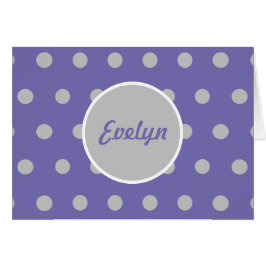 Gepersonaliseerde Polka Dot Blank Kaarten (Lavende