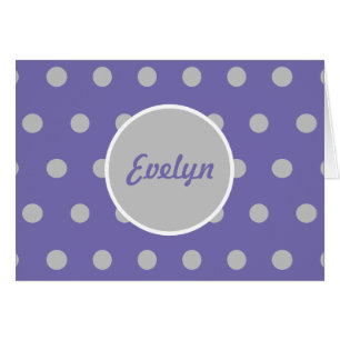 Gepersonaliseerde Polka Dot Blank Kaarten (Lavende
