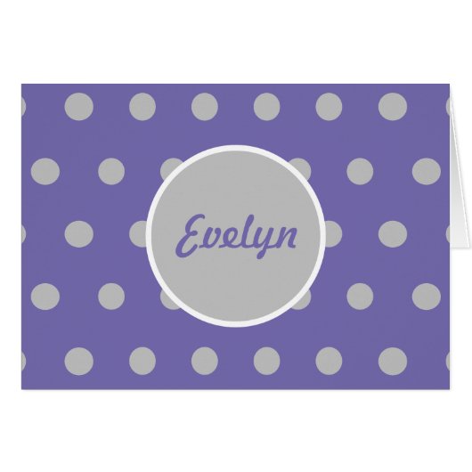 Gepersonaliseerde Polka Dot Blank Kaarten (Lavende (Voorkant Horizontaal)