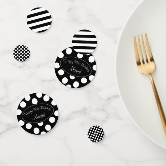 Gepersonaliseerde Polka Dot en Stripes Tafel Confe Confetti (Groep)