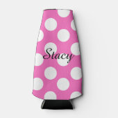 Gepersonaliseerde polka dot fles koeler (Voorkant)