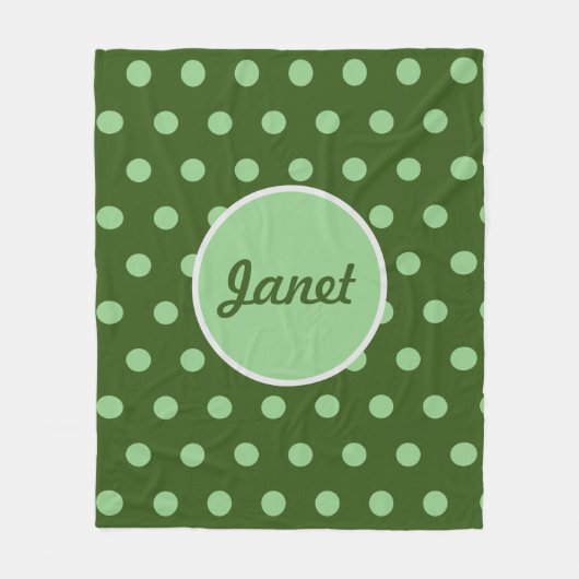 Gepersonaliseerde Polka Dot Gooi Deken (Hunter Gre (Voorkant)