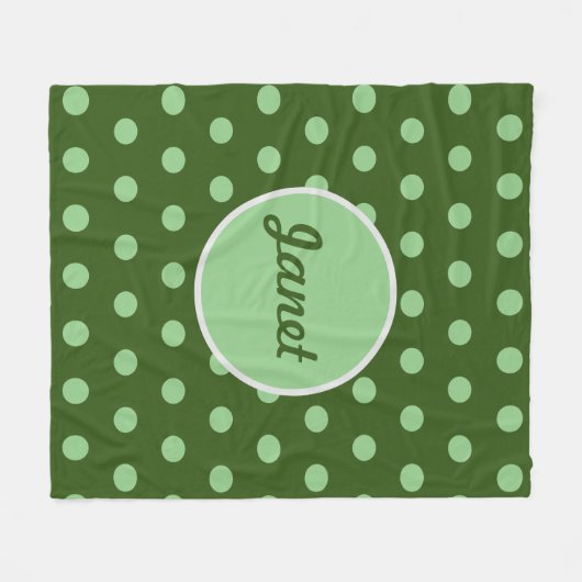Gepersonaliseerde Polka Dot Gooi Deken (Hunter Gre (Voorkant (Horizontaal))