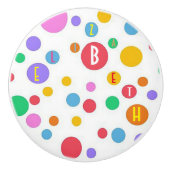 Gepersonaliseerde polka dot keramische deurknop keramische knop (Voorkant)