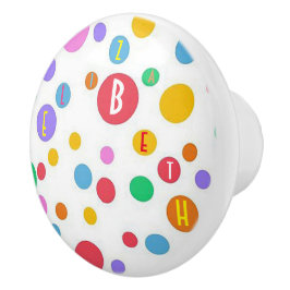 Gepersonaliseerde polka dot keramische deurknop knop