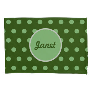 Gepersonaliseerde Polka Dot Kussensloop (Hunter Gr