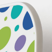 Gepersonaliseerde Polka Dot Limoen, Paars, Blauwgr Pickleball Paddle (Links Detail)