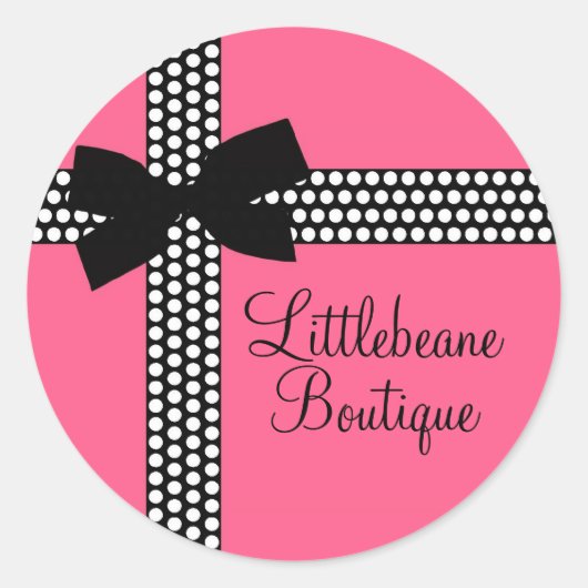Gepersonaliseerde polka dot lint Stickers (Voorkant)