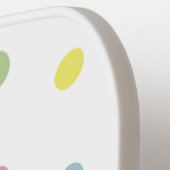 Gepersonaliseerde polka dot met bloemenmonogram pickleball paddle (Links Detail)