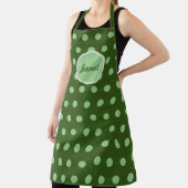 Gepersonaliseerde Polka Dot Schort (Hunter Green & (Insitu)