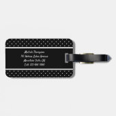 Gepersonaliseerde polka dot spot monogram bagagelabel (Achterkant horizontaal)