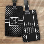 Gepersonaliseerde polka dot spot monogram bagagelabel<br><div class="desc">Dit leuke ontwerp kan worden gepersonaliseerd met een naam en initiaal voor een uniek cadeau</div>