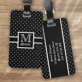 Gepersonaliseerde polka dot spot monogram bagagelabel