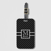 Gepersonaliseerde polka dot spot monogram bagagelabel (Voorkant (verticaal))