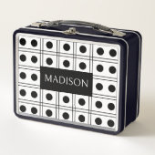 Gepersonaliseerde Polka Dot zwart-wit geruit (Voorkant)