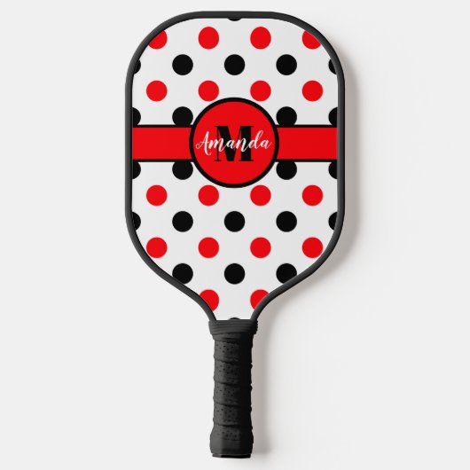 Gepersonaliseerde Polka Dots Laten we Pickleba hal Pickleball Paddle (Achterkant)