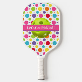 Gepersonaliseerde Polka Dots Laten we Pickleba hal Pickleball Paddle