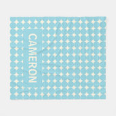 Gepersonaliseerde Polka Dots Lichtblauw Kwekerij Fleece Deken (Voorkant (Horizontaal))