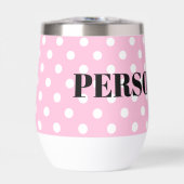 Gepersonaliseerde polkadot patroon wijn glas tumbl (Voorkant)