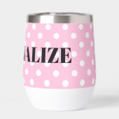 Gepersonaliseerde polkadot patroon wijn glas tumbl (Achterkant)