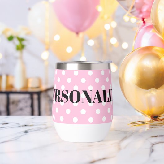 Gepersonaliseerde polkadot patroon wijn glas tumbl (Vrijgezellenfeest)
