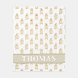 Gepersonaliseerde Pomeranian  Fleece Deken