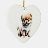 Gepersonaliseerde Pomeranian Puppy Keramisch Ornament (Rechts)