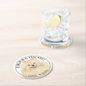 Gepersonaliseerde Pommerse Hond bruiloft Ronde Kartonnen Onderzetter (Insitu)