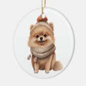 Gepersonaliseerde Pommerse hondenkunst Keramisch Ornament (Links)